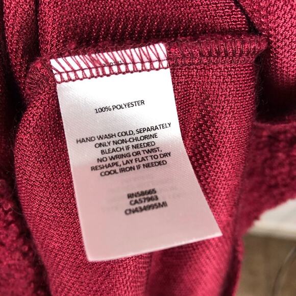 CASLON Red Faux Shearling Teddy Sweater S NWT Small Textured Warmth Cozy - Picture 8 of 8
